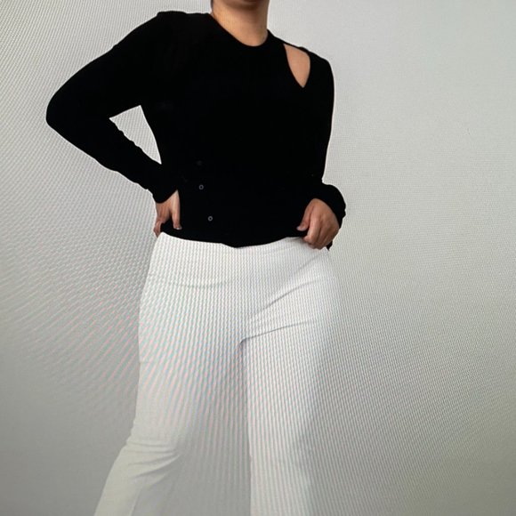 Spanx Womens Pants White Silver Linings Kick Flare Pull On Size XL (14/16) - Picture 4 of 12